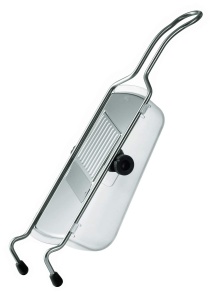 Rosle Hobel Classic 42cm Argintiu Reiba Reglabila pentru Legume cu Stand Antiderapant - Img 4