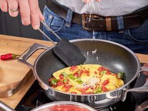 ROSLE Razuitor de aluat spatula de aluat de inalta calitate ca ajutor pentru coacere si gatit silicon rezistent la uzura alb 26 cm otel inoxidabil 181 - Img 2