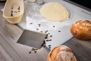 ROSLE Spatula spatula de aluat de inalta calitate ca ajutor pentru coacere si gatit otel inoxidabil 1810 mat poate fi spalat in masina de spalat vase  - Img 2