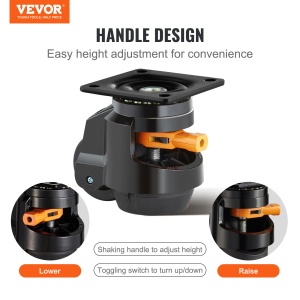 Roti de transport VEVOR GD-80FD, 63.5mm, 1 tona, din nylon, set de 4 - Img 2