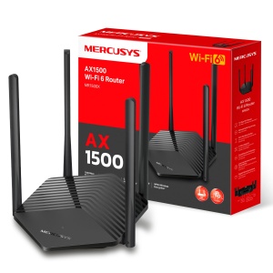 Router Wi-Fi 6 Mercusys MR1500X, Dualband AX1500, 3 Porturi Gigabit