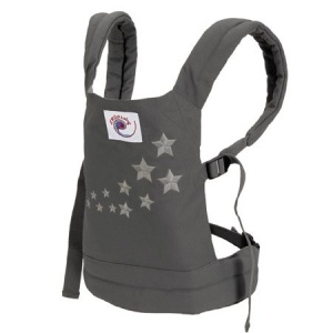 Rucsac pentru papusi Ergobaby Galaxy Gri, 100 bumbac, design cu stele - Img 6