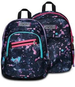Rucsac scolar Seven Advanced Detach - Fluo String Girl - Violet - Compartiment dublu - Buzunar pentru sticla de apa, 2 rucsacuri in 1 cu compartiment frontal detasabil, ALTELE, 31 x 43 x 22 cm, Scoala - Img 2