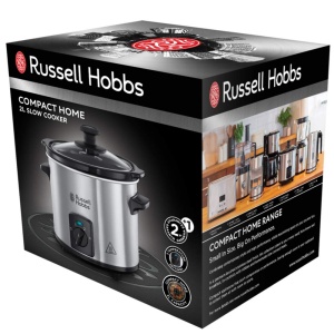 Russell Hobbs Slow Cooker Mini [oala grea din ceramica de 2 l pentru opt. Aragaz lent compact (3 setari de temperatura si functie de mentinere la cald, 145W) Aragaz lent 25570-56 - Img 2