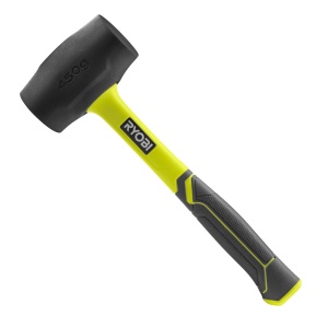 RYOBI Ciocan de cauciuc cu maner din lemn de hickory, negru, 450 de grame RHHM450