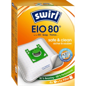 Sac de aspirator Swirl EIO 80 EcoPor, 4 bucati, 99,99 filtrare, rezistent