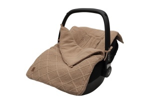 Sac de dormit pentru bebelusi Jollein, model Check Knit, Biscuit, cu fleece
