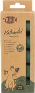Sacii de gunoi pentru caini TRIXIE - compostabili, 10 role x 10 bucati, verde padure - Img 2
