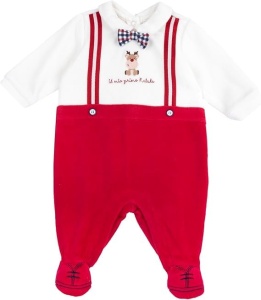 Salopeta pentru bebelusi Chicco, model Natale, ciniglia, rosu, 62