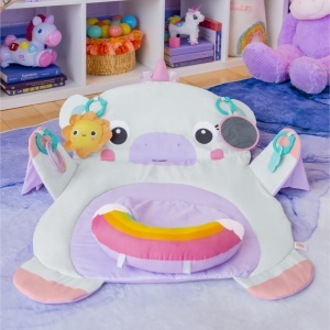 Saltea de activitati Bright Starts Tummy Time Prop Play, Unicorn, 4 jucarii incluse - Img 9