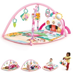 Saltea de joaca Bright Starts 4-in-1 Groovin Kicks, Muzica, Lumini, 5 Jucarii