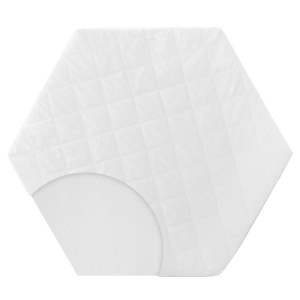 Saltea hexagonala pentru tarc copii Roba 112x97 cm Husa detasabila Alb matlasat - Img 9