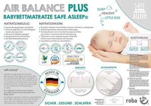 Saltea pentru patuturi copii roba Air Balance Plus 60 x 120 cm, material 3D, lavabil - Img 12