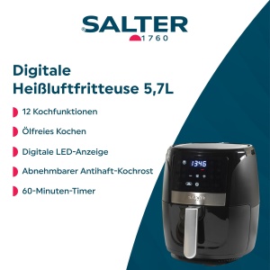 Salter EK6179VDE Friteuza cu aer cald 57L LED Digital 12 functii 1500W - Img 2