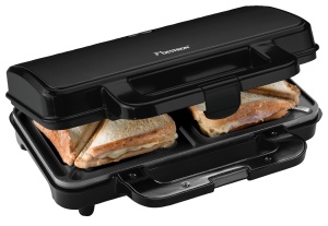 Sandwich maker Bestron ASM90XLZ, 900W, 2 sandwich-uri, negru mat