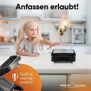 Sandwich Maker ProfiCook PC-ST 1297 750W Placi antiaderente Maner izolat termic - Img 6