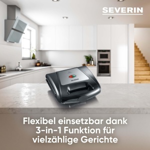 Sandwichmaker SEVERIN SA 2968 3-in-1 1000W Placi Intercambiabile Negru - Img 3