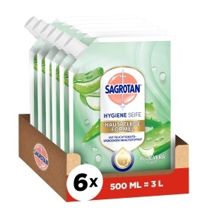 Sapun lichid Sagrotan Aloe Vera 6 x 500 ml Hidratant si antibacterian