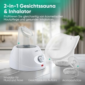 Sauna faciala Clatronic GS 3656 cu inhalator, 3 trepte de vaporizare, aroma inclusa - Img 2