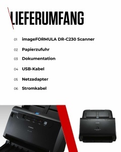 Scanner Canon imageFORMULA DR-C230 Duplex 30ppm USB - Img 7
