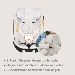 Scaun auto Lionelo Moxie Next i-Size 40-105 cm, 360 rotire, ISOFIX, cu protectie laterala - Img 9