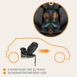 Scaun auto pentru copii LIONELO NAVY i-Size, 40-150 cm, rotativ 360, ISOFIX - Img 3