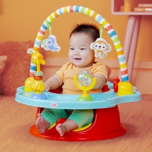 Scaun de activitate Bright Starts Playful Paradise 3-in-1, BPA-free, cu 6 jucarii - Img 8