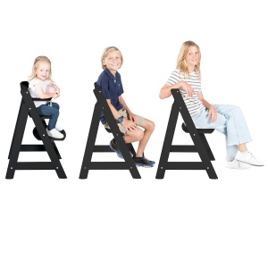 Scaun de masa Babyhochstuhl Sit Up Flex - din lemn, ajustabil, negru - Img 6