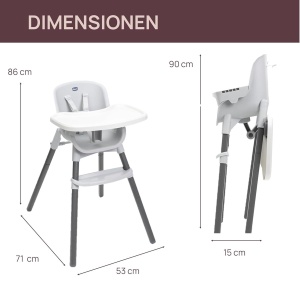 Scaun de masa Chicco Zest pentru bebelusi, ajustabil, 4.5 kg, design compact - Img 6