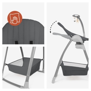 Scaun de masa hauck Sit N Relax 3in1, Gri Inchis, cu suport pentru nou-nascuti, pliabil - Img 5