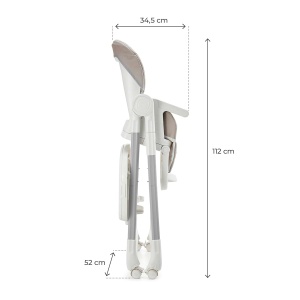 Scaun de masa Kinderkraft TULO 3-in-1, Bej, 5 inaltimi, 3 pozitii spatar - Img 8