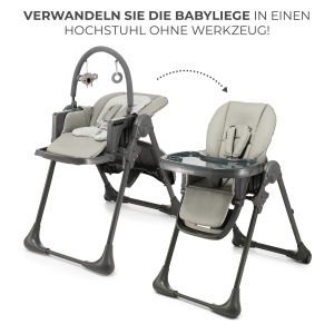 Scaun de masa Kinderkraft TUMMIE 2 in 1, adaptabil, gri - Img 3