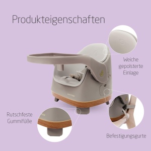 Scaun de masa Maxi-Cosi Jay 2-in-1 6 luni - 3 ani Elegance Beige compact si usor de curatat - Img 6