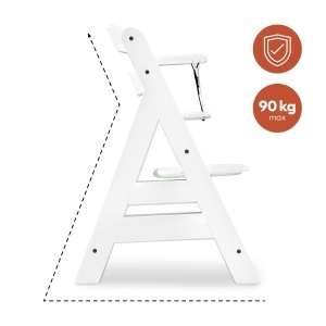 Scaun de masa pentru copii hauck Alpha, din lemn, alb, ajustabil - Img 8