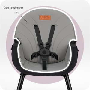 Scaun de masa pentru copii MoMi REKI 3 in 1 Negru - cu inaltime ajustabila si suport pentru picioare - Img 5