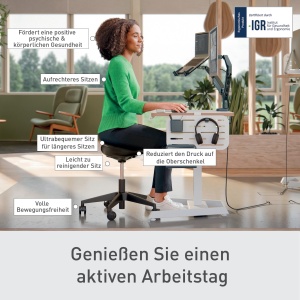 Scaun ergonomic Leitz Ergo 65780095 inaltime reglabila 46-59 cm cu roti negru - Img 8