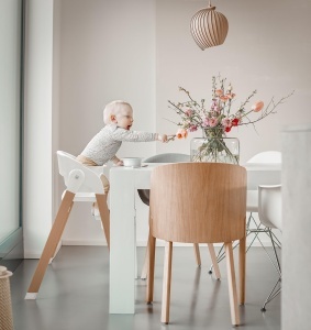 Scaun inalt pentru copii babyGO Levels, alb, design scandinav, 6 luni - 110 kg - Img 7