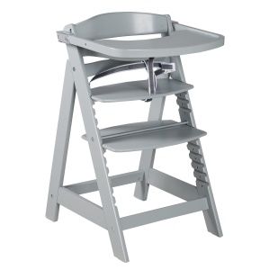 Scaun inalt pentru copii Roba Sit Up Click Fun, din lemn, culoare taupe, cu sistem de ajustare