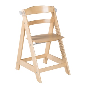 Scaun inalt pentru scara roba 'Sit Up Click & Fun', scaun inalt cu scandura si suport detasabil, inchidere inovatoare cu clic, creste odata cu copilul de la scaun inalt pentru bebelusi la scaun pentru tineret, lemn, natural - Img 4