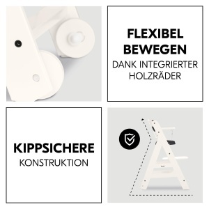Scaun multifunctional Hauck Beta White lemn de fag ajustabil pana la 90 kg - Img 4