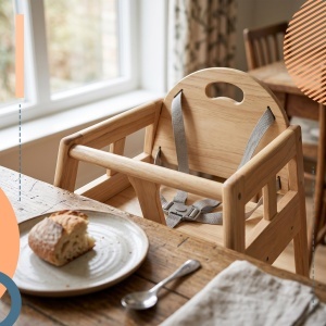 Scaun pentru copii Relaxdays din lemn, cu centura 5 puncte, 76 x 48 x 49,5 cm - Img 6