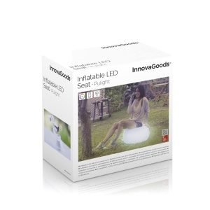 Scaun Umplut InnovaGoods Pulight, LED Multicolor, Waterproof, Alb - Img 7
