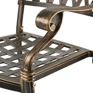 Scaune de gradina Relaxdays, set 2 bucati, metal, antice, negrubronze - Img 6