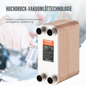 Schimbator de caldura VEVOR EATB28-80, 127 x 305 mm, 80 placi, inoxcupru - Img 5