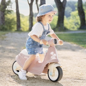 Scooter pentru copii Smoby, roz, cu design retro, cu cheie mecanica si roti silentioase - Img 4