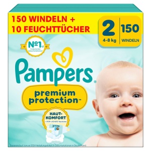 Scutece Pampers Premium Protection, Marimea 2, 4-8 kg, 10 bucati, cu servetele umede