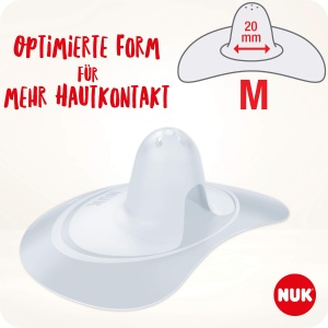 Scuturi pentru sfarcuri NUK | Sfarcuri pentru alaptare | Protejeaza impotriva mameloanelor dureroase | silicon subtire | Marimea M (20mm) | inclusiv cutie de protectie | 2 bucati - Img 3