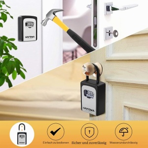 Seif pentru chei GRIFEMA GA1004, 4 cifre, rezistent la intemperii, capacitate 5 chei - Img 6