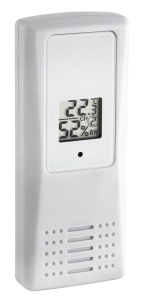 Sender exterior TFA Dostmann 30.3208.02, cu display digital, alb
