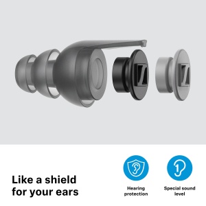 Sennheiser SoundCasti de protectie auditiva Protex - Protectie auditiva reutilizabila cu doua filtre active alternative - Sunet de inalta fidelitate la un volum sigur - Negru - Img 3